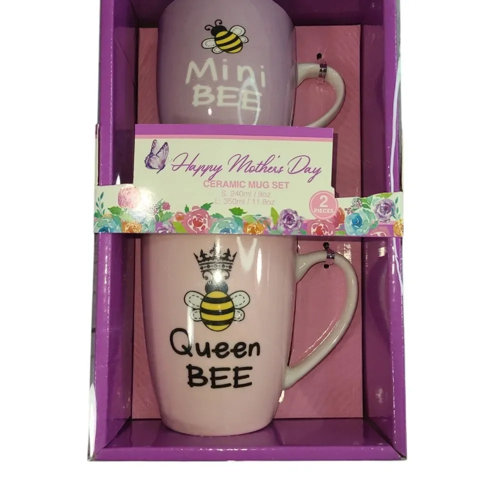 Queen Bee- Mini Bee Mommy Ceramic Cup New